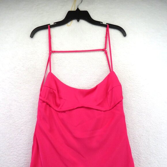 Allison Kelly Dress Sz Large Hot Pink Mini Adjustable Straps Sweetheart Neckline - Picture 2 of 13